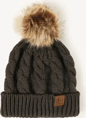 Produktbild von Dunkelgraue Kinderstrickmütze für kaltes Wetter KP12448
