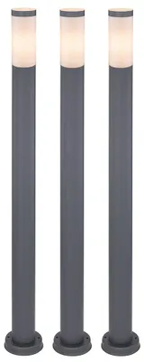 Produktbild von 3er Set Stehleuchte, Edelstahl, anthrazit, H 110 cm