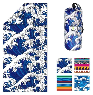 Produktbild von Mikrofaser-Strandtuch mit Tragetasche, sanddicht, schnell trocknend, 160x80 cm