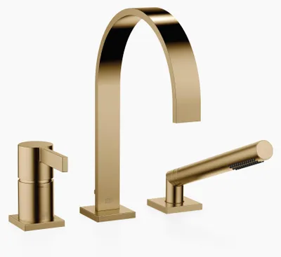 Immagine prodotto di Dornbracht MEM Mitigeur monocommandé pour bain à trois trous pour montage sur bord de baignoire ou sur bord de carrelage, saillie 220mm, 27412782-39, 27412782-39