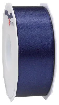 Geschenkband Polyester dunkelblau 25 m x 40 mm Rolle