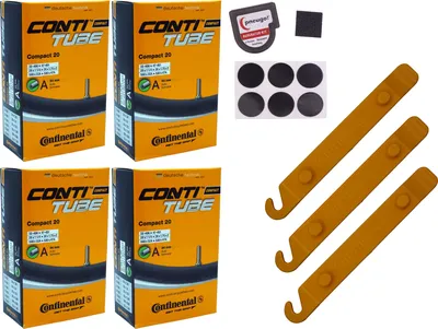 Produktbild von 4x Fahrradschlauch Continental 44-406 (20x1.75) AV 34mm Schrader +Reifenheber