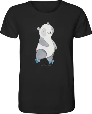 Produktbild von Mr. & Mrs. Panda T-Shirt Herren Panda Inliner fahren Größe M - Schwarz - Geschenk, Inlinern, Shirt, Herren-T-Shirt, Rollschuh, Tshirt
