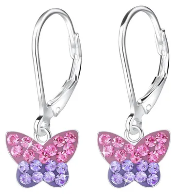 Produktbild von Schmetterling Ohrringe Silber 925 Ohrhänger mit Kristallen