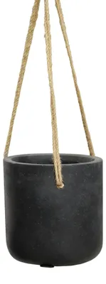Produktbild von aplanta Hänge-Pflanztopf Liron schwarz | 15X15, für drinnen, Pflanzkübel, wie echt, Allergiker geeignet, pflanzliche Dekoration Praxis, Office & Wohnzimmer
