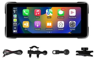 Obrázek produktu pro Displej CarPlay pro motocykly, rozlišení HD, vodotěsný IP67, 686 palců, BEZ DVR