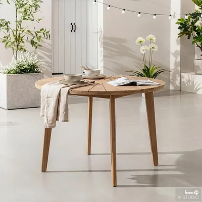 Produktbild von home24 Gartentisch - Rund - Akazie Massiv - Braun