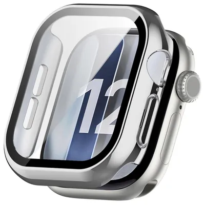 Immagine prodotto di Custodia per smartwatch + vetro protettivo 9H per Apple Watch Series 12, 42mm, colore argento