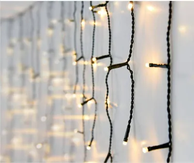 Imagen del producto de Guirnalda de luces LED con forma de copo de nieve, 180 LEDs, 230 V, IP 44, 8 funciones, luz blanca cálida