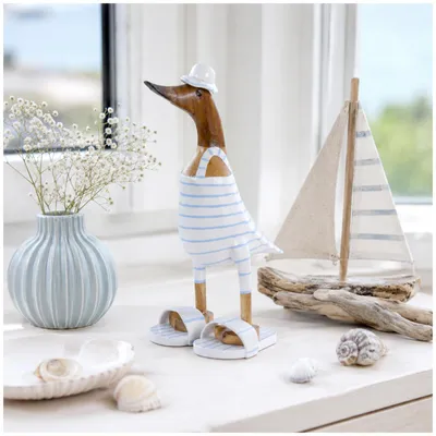 Produktbild von Dekoente Bademeisterin Quakeline aus Holz 25 cm Maritime Strandhaus Dekoration
