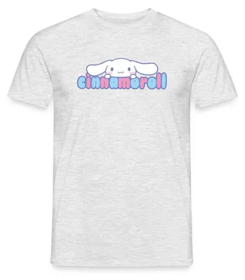 Produktbild von Spreadshirt Cinnamoroll Guckt Über Schriftzug Männer T-Shirt, L, Grau meliert