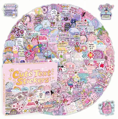 Productafbeelding van Sticker set, 200 stuks, waterbestendig, geschikt voor scrapbooking en decoratie