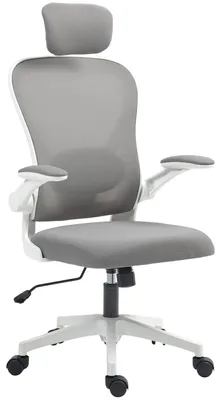 Produktbild von Bürostuhl Ergonomischer Schreibtischstuhl mit Hochklappbaren Armlehnen, Verstellbarer Lendenwirbelstütze Grau