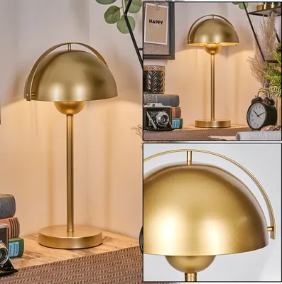 Produktbild von Bagnoli Tischlampe aus Metall in Goldfarben mit Schalter am Kabel