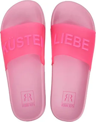 Produktbild von Robin Ruth Damen Slipper Sandale mit flacher Sohle - Badeschuhe Badelatsche in Pink Größe 38/39