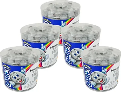 Produktbild von Rocket Balls Salmiak Kugeln 200 Stk. in der Dose (5er Pack)