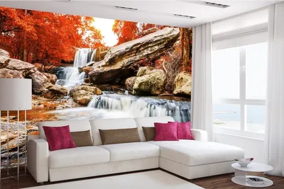 Produktbild von Vlies Fototapete LANDSCHAFT MIT DEM WASSERFALL 375 x 250 cm (inkl. Kleister) - Vlies Tapete, Wandtapete, Wandbilder - Tapete für Wohnzimmer Schlafzimmer, Büro, Küche - Montagefertig