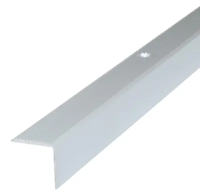 Produktbild von Dalsys Treppenkantenprofil Aluminium Silber 100cm 20x20mm, zum Schrauben, Alu Winkelprofil, Stufenkantenprofil, Treppenkantenschutz, L Form Bodenprofil, Treppenwinkel Außenbereich