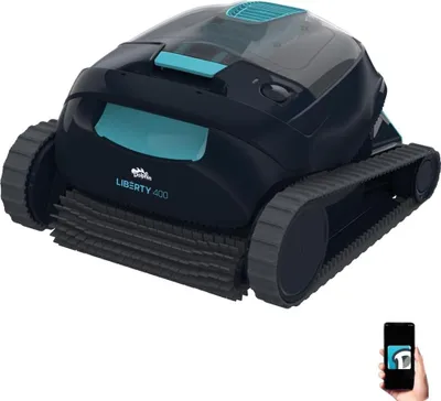 Immagine prodotto di Robot elettrico wireless connesso per piscina: fondo, pareti e linea di galleggiamento Dolphin LIBERTY 400