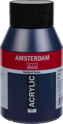 Obrázok produktu pre Fľaša akrylovej farby Amsterdam Standard Series 1000 ml Pruská modrá (Phthalo) 566
