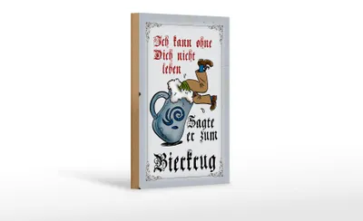 Produktbild von Holzschild Bier 12x18 cm kann nicht ohne dich nicht leben