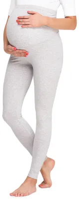 Produktbild von Be Mammy Damen Lange Umstandsleggings BE20-257 (Melange, L)