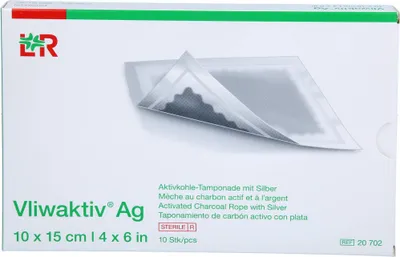 Image de Vliwaktiv AG 6,5x10cm Tamponade.au.charbon.actif.avec.argent, 10 pc TPO