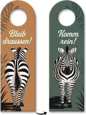 Produktbild von Bleib draußen! Komm rein! Zebras Türhänger