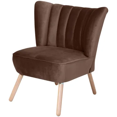 Produktbild von Max Winzer Sessel Alessandro - Samtvelours braun - Maße: 70 x 66 x 80 cm