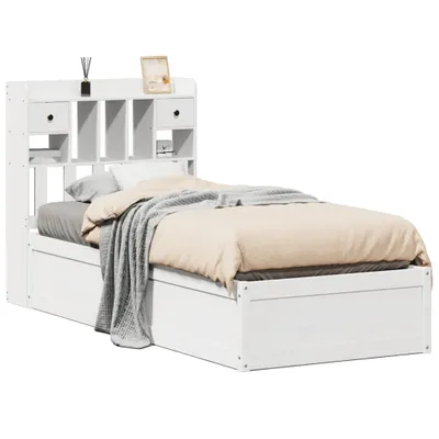 Produktbild von Massivholzbett ohne Matratze Weiß 75x190 cm Kiefernholz
