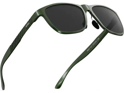 Imagen del producto de Gafas de sol para hombre, polarizadas, con montura de metal Al-Mg, ultraligeras, protección UV400, categoría 3, color gris