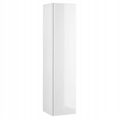 Zdjęcie produktu dla Szafka łazienkowa wisząca biała połysk słupek łazienkowy wiszący 130x30 cm