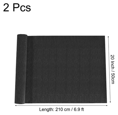 Produktbild von 2 Stš¹ck Krepppapier Schwarz, 2.1m x 121m Floristen Krepp Papier Bunt fš¹r Handwerke, Party, Schulpapier, Kr?uselpapier, Verpackung, Blumen DIY