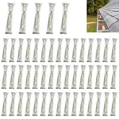 Produktbild von 5 Zoll Dachrinnenhalter 50er Set, Dachrinnenhaken aus Kohlenstoffstahl für 125mm Regenrinnen, Stabiler Rinnenhalter verzinkt, Dachrinnen-Zubehör für Entwässerung