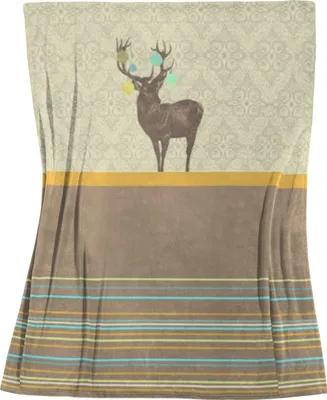 Produktbild von Fleuresse Microfaser Flausch-Decke Kuscheldecke 150x200 cm Hirsch beige 2378-3