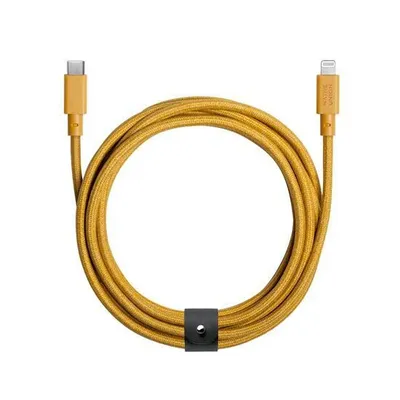 Produktbild von NATIVE UNION, Eco Belt USB-C / Lightning-Kabel – 3 m, Gelb