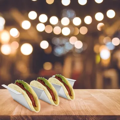 Produktbild von 1 Stück Edelstahl-Pfannkuchenhalter mit rostfreiem, stapelbarem Design für Zuhause und Restaurant, silberner Burrito- und Pfannkuchenständer