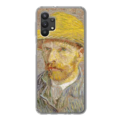 Produktbild von MuchoWow® Handyhülle Schutzhülle Hülle für Samsung Galaxy A32 5G Selbstbildnis mit Strohhut - Vincent van Gogh Silikon Softcase Handy Hülle - Softcase