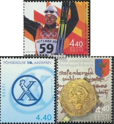 Produktbild von Briefmarken Estland 2002 Mi 434,438,439 (kompl.Ausg.) postfrisch Olympia