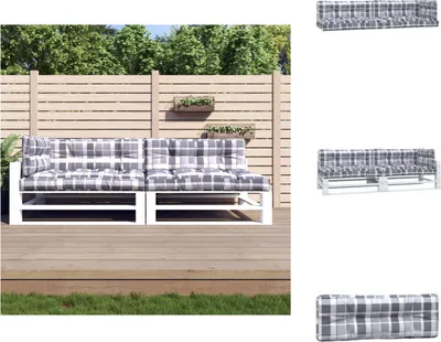 Immagine prodotto di vidaXL Cuscino Pallet 5 pezzi in tessuto grigio a quadri - Cuscino per seduta