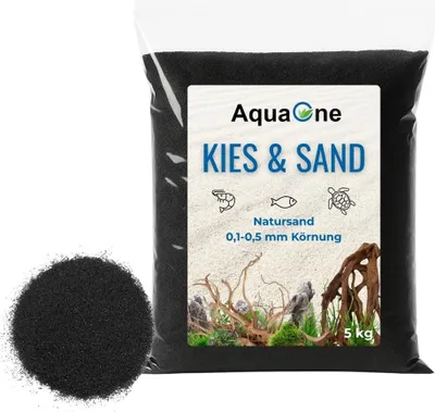 Produktbild von 5 Kg schwarzen Aquariensand "" 0,1-0,5mm Bodengrund Aquariumsand