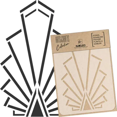 Produktbild von Malschablone für Handwerk A4 21x30cm, Art Deco Geländer Grill Muster, Wiederverwendbare Kunststoff DIY & Scrapbooking Zeichenschablone