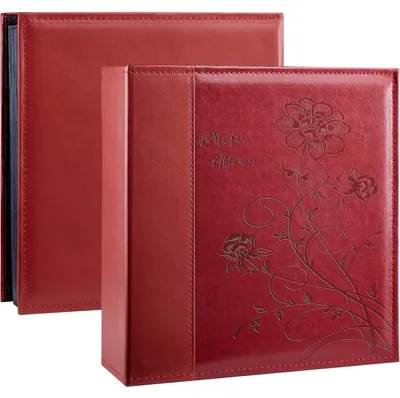 Produktbild von Fotoalbum zum Einstecken für 600 Fotos 10 x 15 cm Ledereinband Rot