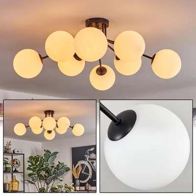 Produktbild von Fossobiubo Deckenlampe aus Metall/Glas in Schwarz/Weiß
