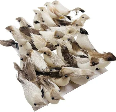 Produktbild von Kunstige Vogelgruppe 24 Stuks - Dekorative Vogelornamente - Knutselidee - Realistisches 3D-Modell - Hausdekoration