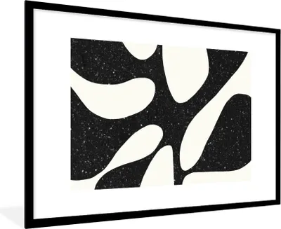 Produktbild von MuchoWow® Gerahmtes Poster Pflanze - Schwarz - Minimalismus 90x60 cm - Poster mit Schwarzem Bilderrahmen Wandposter Rahmen Foto Bilder - Wanddekoration - Fotos
