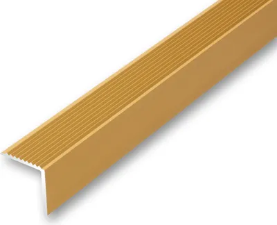 Produktbild von (11,96EUR/m) 30 x 30 x 900 mm Treppenwinkel goldfarben ungebohrt stabil Treppenkantenprofil Treppenkante Rutschhemmend