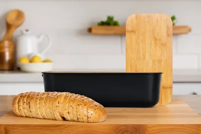 Zdjęcie produktu dla Elzusha - Pudełko na żywność z bambusową pokrywą i funkcją deski do krojenia
