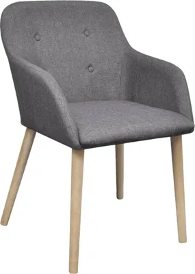 Produktbild von vidaXL Esszimmerstühle 4 Stk. Hellgrau Stoff und Massivholz Eiche