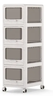 Produktbild von COSTWAY 4 Schubladen Nischenschrank mit Rollen, Nischenwagen mit Schubladen, 30cm Nischenregal, schmaler Aufbewahrungswagen, Badrollwagen, Weiß